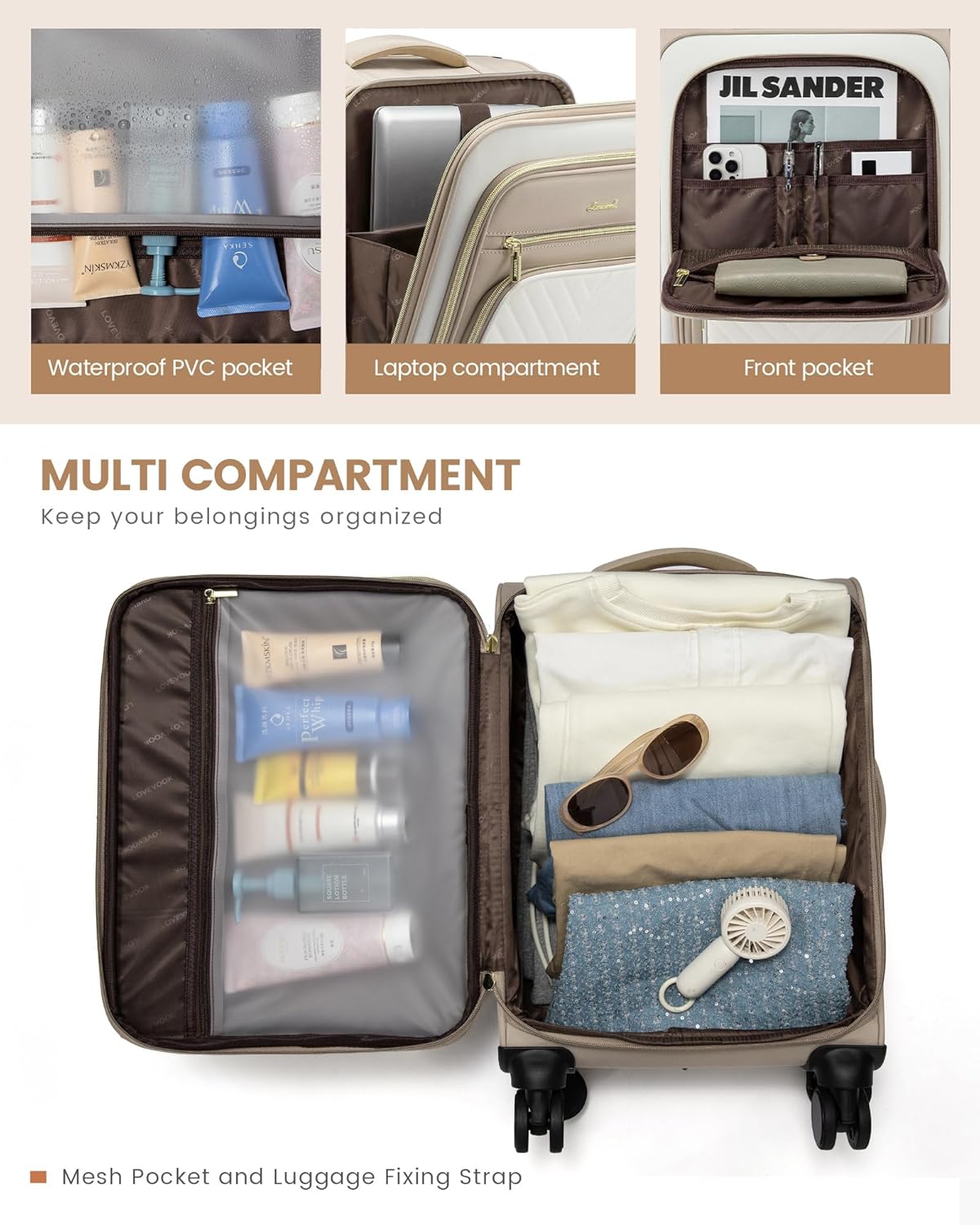 Carry On Luggage 22x14x9 Airline Approved,20 Inch Carry On Suitcases with Wheels,Softside Rolling Suitcase with TSA Lock for Women Men,Lightweight Travel luggage