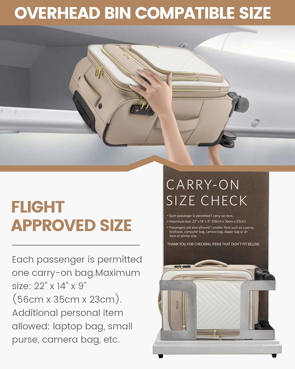 Carry On Luggage 22x14x9 Airline Approved,20 Inch Carry On Suitcases with Wheels,Softside Rolling Suitcase with TSA Lock for Women Men,Lightweight Travel luggage