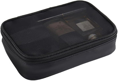 Mesh Toiletry Bag, Portable See Through Toiletry Bag, Breathable Mesh Makeup Bag with Zipper, Travel bag for Cosmetics (Small)