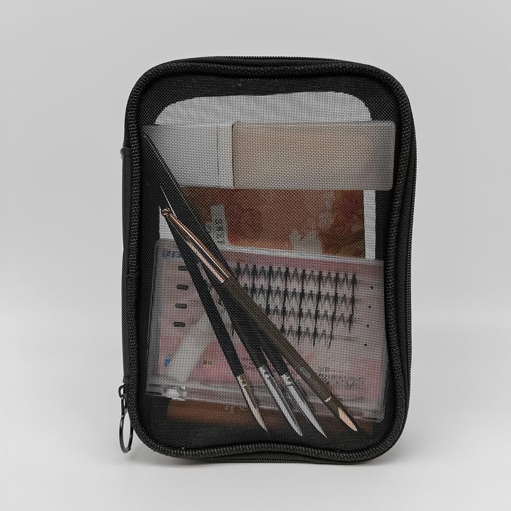 Mesh Toiletry Bag, Portable See Through Toiletry Bag, Breathable Mesh Makeup Bag with Zipper, Travel bag for Cosmetics (Small)