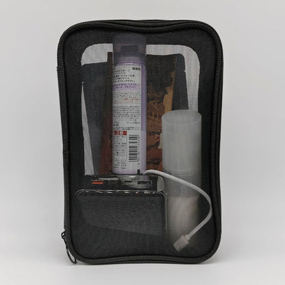 Mesh Toiletry Bag, Portable See Through Toiletry Bag, Breathable Mesh Makeup Bag with Zipper, Travel bag for Cosmetics (Small)