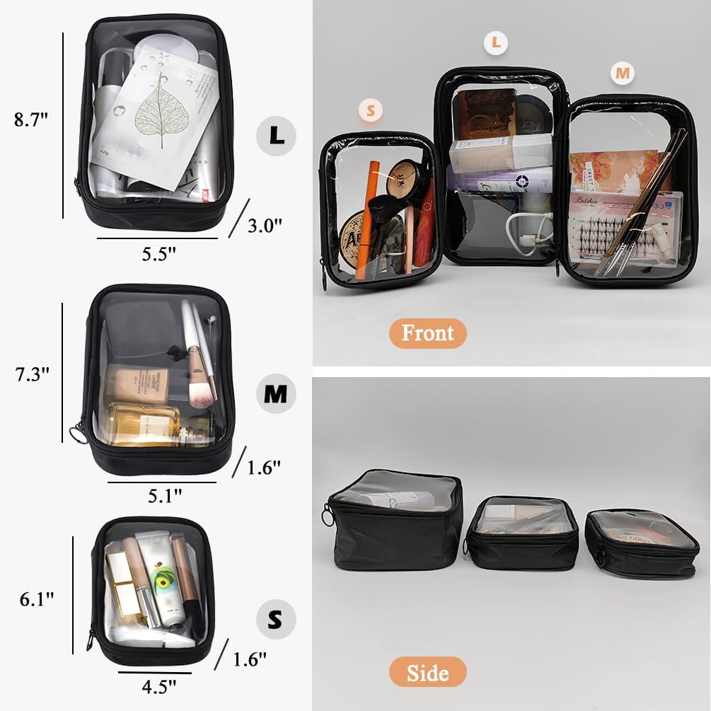 Mesh Toiletry Bag, Portable See Through Toiletry Bag, Breathable Mesh Makeup Bag with Zipper, Travel bag for Cosmetics (Small)