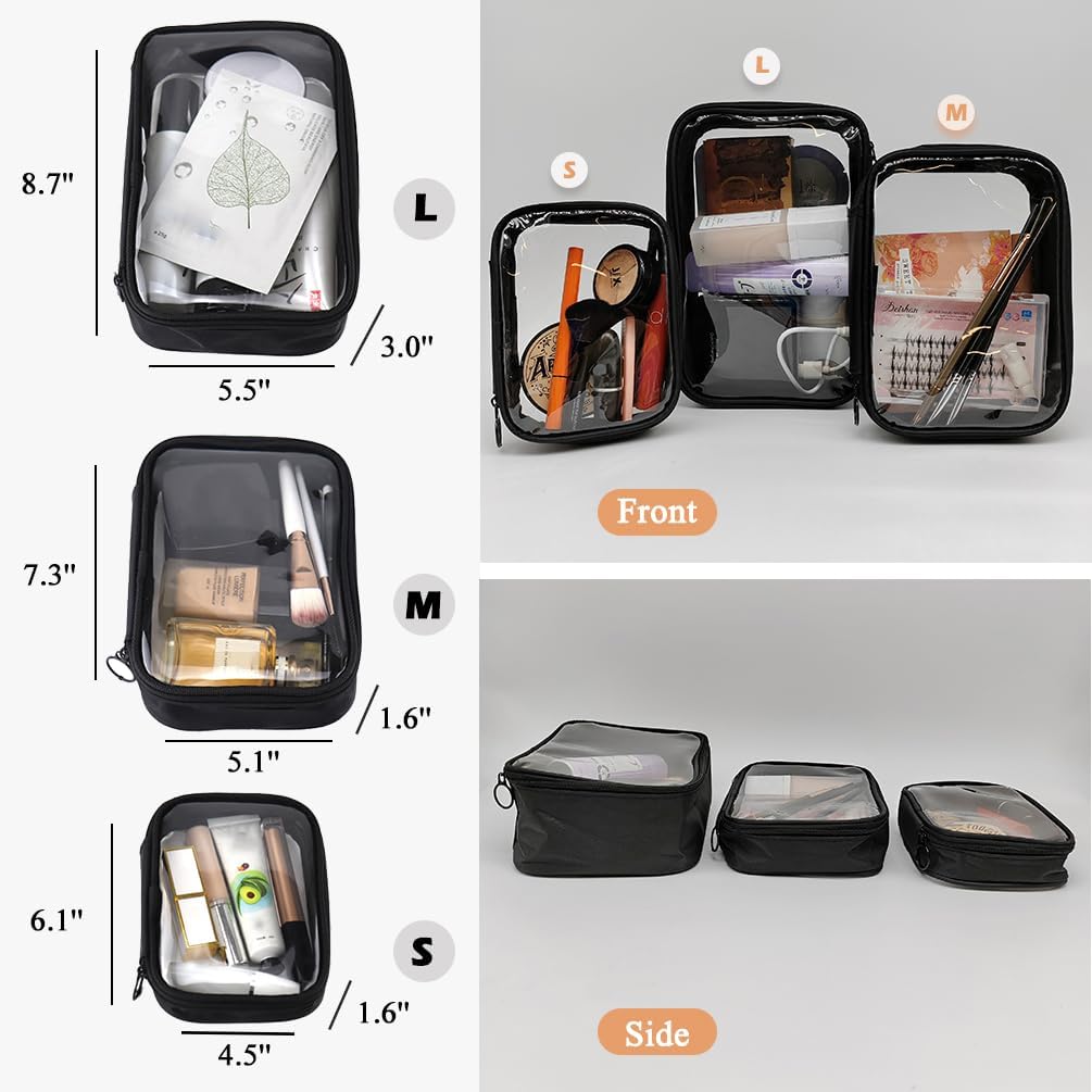 Mesh Toiletry Bag, Portable See Through Toiletry Bag, Breathable Mesh Makeup Bag with Zipper, Travel bag for Cosmetics (Small)