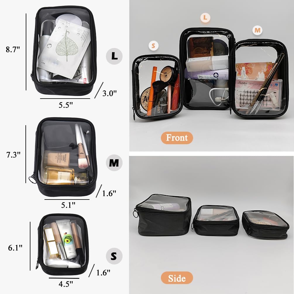Mesh Toiletry Bag, Portable See Through Toiletry Bag, Breathable Mesh Makeup Bag with Zipper, Travel bag for Cosmetics (Small)