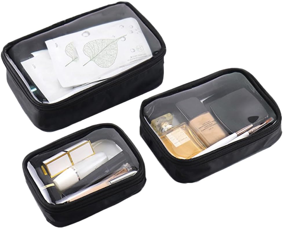 Mesh Toiletry Bag, Portable See Through Toiletry Bag, Breathable Mesh Makeup Bag with Zipper, Travel bag for Cosmetics (Small)