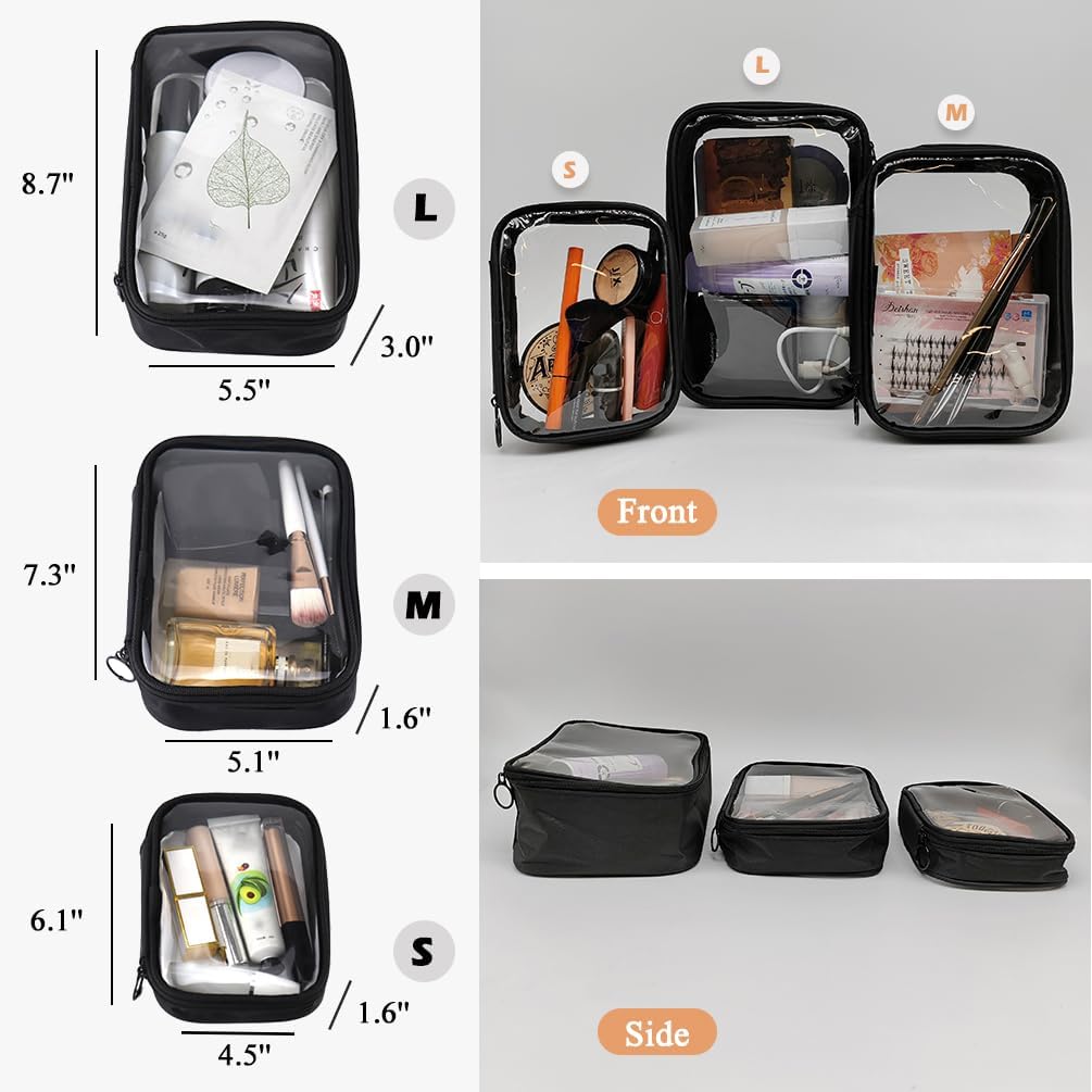 Mesh Toiletry Bag, Portable See Through Toiletry Bag, Breathable Mesh Makeup Bag with Zipper, Travel bag for Cosmetics (Small)