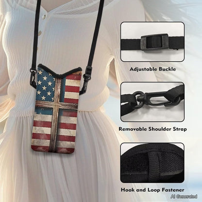 Women Men Crossbody Phone Bag Lightweight Neoprene Cellphone Case Waterproof Phone Carry Pouch for iPhone 15/14/ 13 Pro Max, for Samsung S24, S23+, A25, A35, Hummingbird Floral Pattern - Colors B