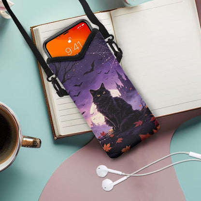Women Men Crossbody Phone Bag Lightweight Neoprene Cellphone Case Waterproof Phone Carry Pouch for iPhone 15/14/ 13 Pro Max, for Samsung S24, S23+, A25, A35, Hummingbird Floral Pattern - Colors B