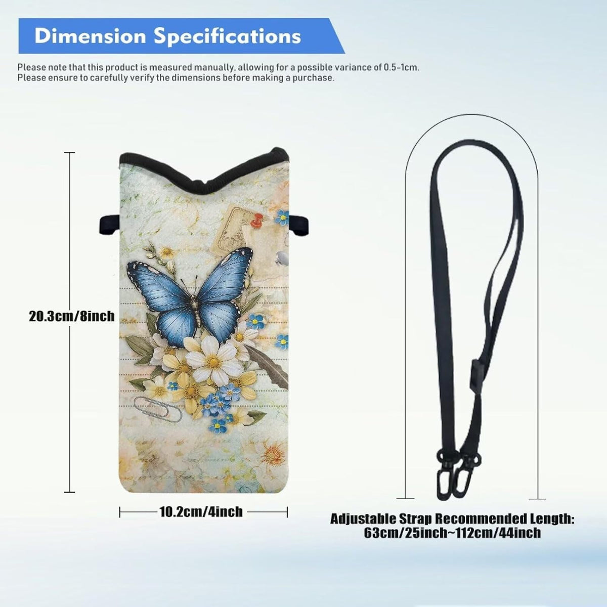 Women Men Crossbody Phone Bag Lightweight Neoprene Cellphone Case Waterproof Phone Carry Pouch for iPhone 15/14/ 13 Pro Max, for Samsung S24, S23+, A25, A35, Hummingbird Floral Pattern - Colors B