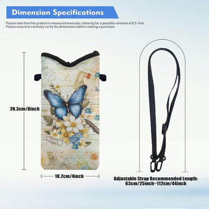 Women Men Crossbody Phone Bag Lightweight Neoprene Cellphone Case Waterproof Phone Carry Pouch for iPhone 15/14/ 13 Pro Max, for Samsung S24, S23+, A25, A35, Hummingbird Floral Pattern - Colors B
