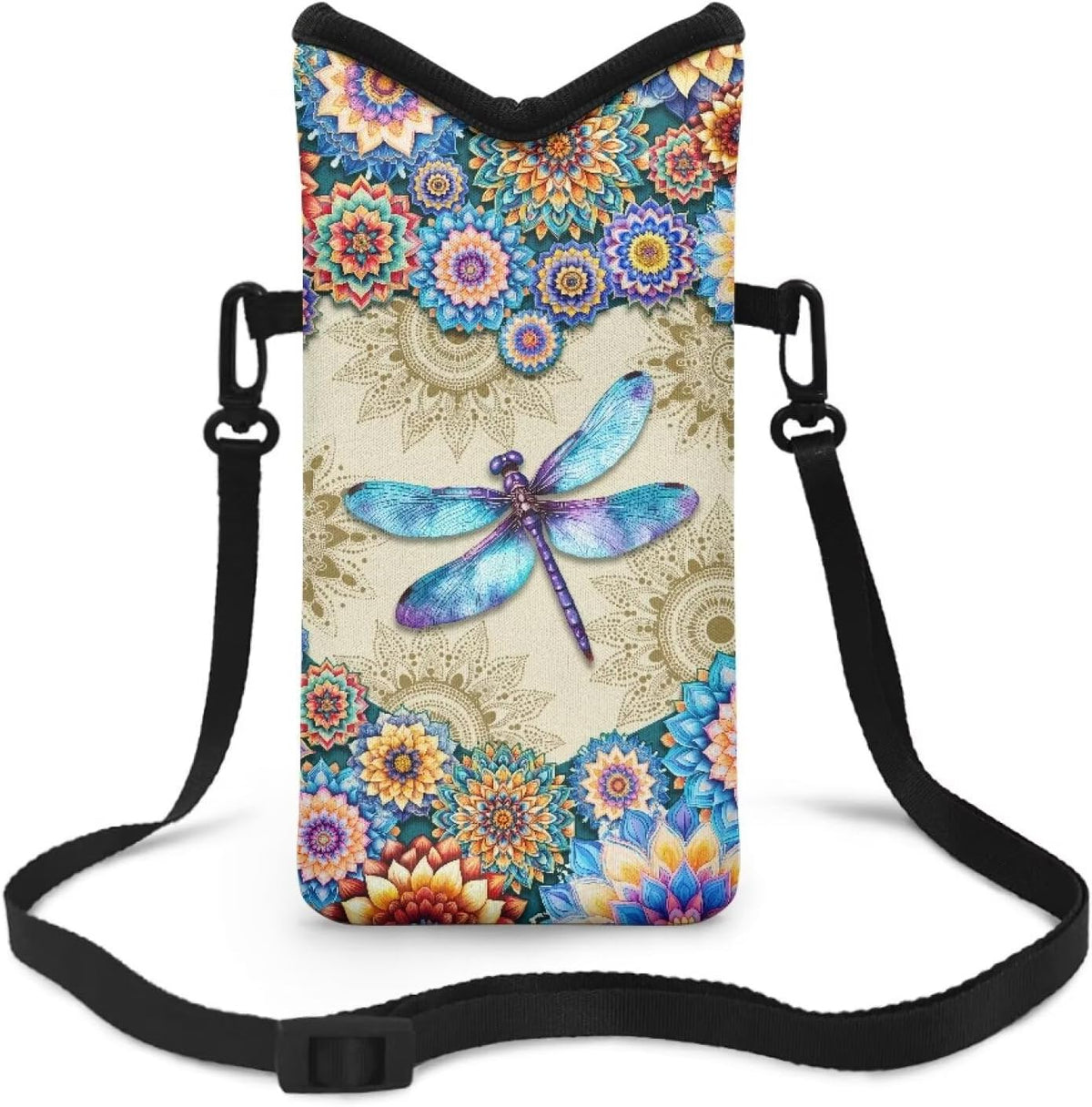 Women Men Crossbody Phone Bag Lightweight Neoprene Cellphone Case Waterproof Phone Carry Pouch for iPhone 15/14/ 13 Pro Max, for Samsung S24, S23+, A25, A35, Hummingbird Floral Pattern - Colors B