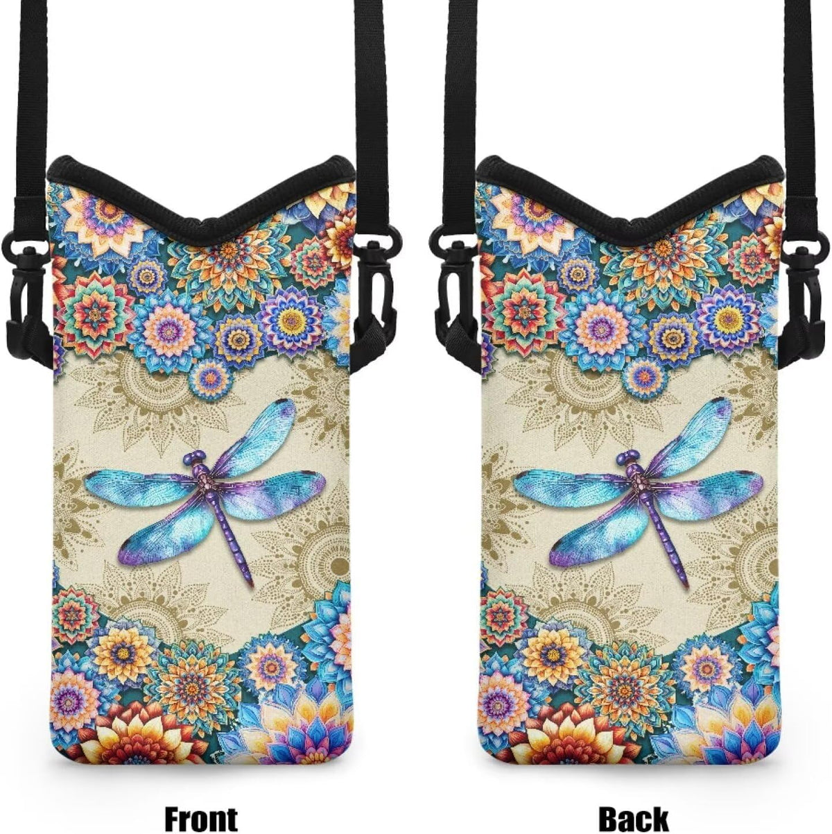 Women Men Crossbody Phone Bag Lightweight Neoprene Cellphone Case Waterproof Phone Carry Pouch for iPhone 15/14/ 13 Pro Max, for Samsung S24, S23+, A25, A35, Hummingbird Floral Pattern - Colors B