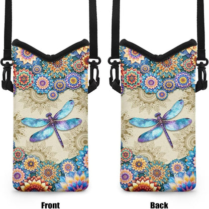 Women Men Crossbody Phone Bag Lightweight Neoprene Cellphone Case Waterproof Phone Carry Pouch for iPhone 15/14/ 13 Pro Max, for Samsung S24, S23+, A25, A35, Hummingbird Floral Pattern - Colors B