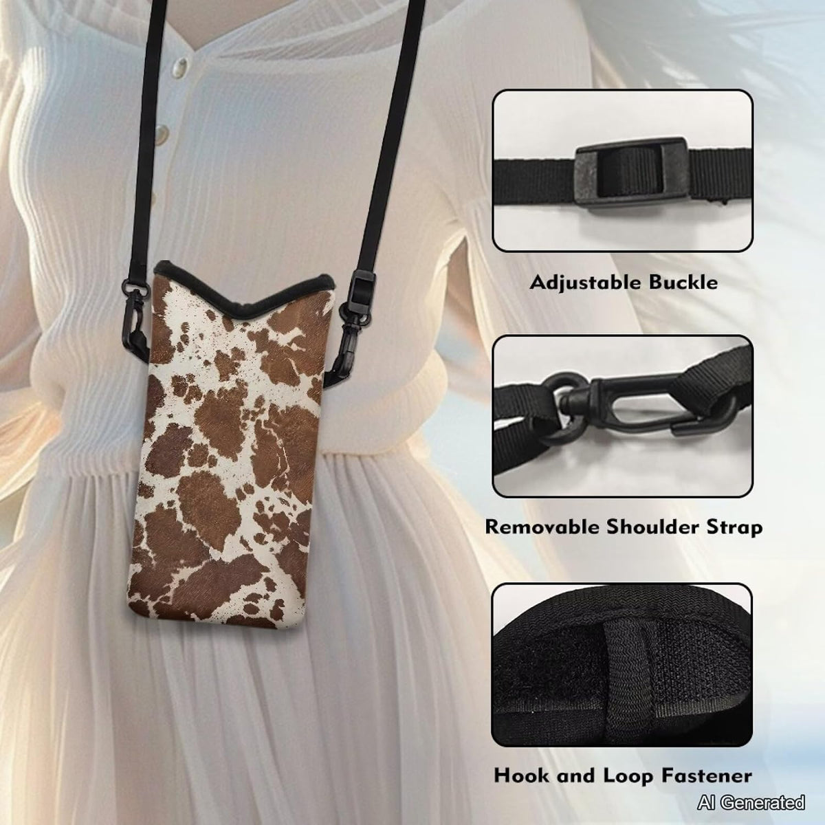 Women Men Crossbody Phone Bag Lightweight Neoprene Cellphone Case Waterproof Phone Carry Pouch for iPhone 15/14/ 13 Pro Max, for Samsung S24, S23+, A25, A35, Hummingbird Floral Pattern - Colors B