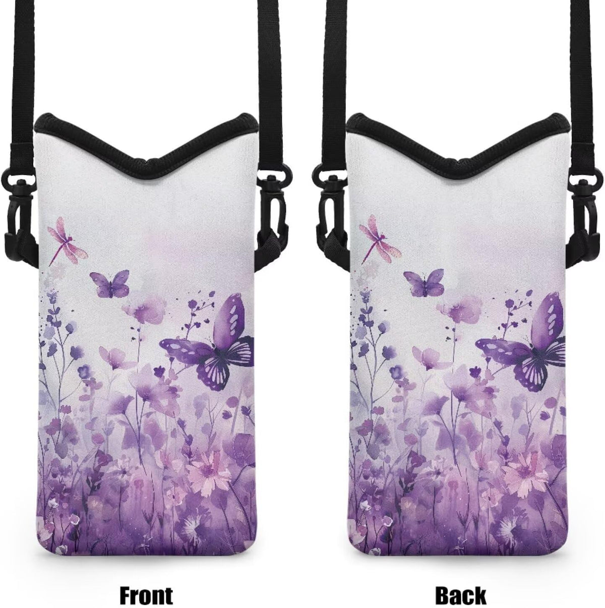 Women Men Crossbody Phone Bag Lightweight Neoprene Cellphone Case Waterproof Phone Carry Pouch for iPhone 15/14/ 13 Pro Max, for Samsung S24, S23+, A25, A35, Hummingbird Floral Pattern - Colors B