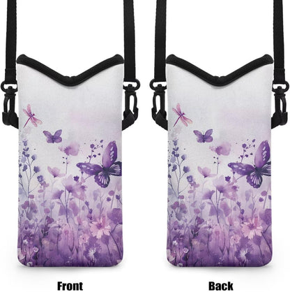 Women Men Crossbody Phone Bag Lightweight Neoprene Cellphone Case Waterproof Phone Carry Pouch for iPhone 15/14/ 13 Pro Max, for Samsung S24, S23+, A25, A35, Hummingbird Floral Pattern - Colors B
