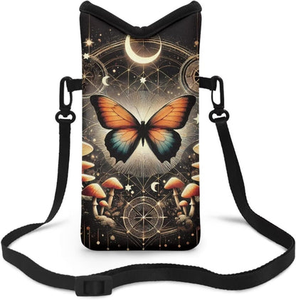 Women Men Crossbody Phone Bag Lightweight Neoprene Cellphone Case Waterproof Phone Carry Pouch for iPhone 15/14/ 13 Pro Max, for Samsung S24, S23+, A25, A35, Hummingbird Floral Pattern - Colors B