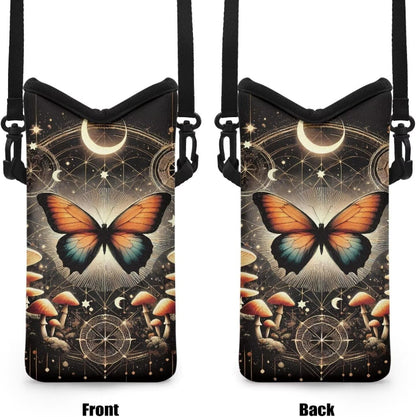 Women Men Crossbody Phone Bag Lightweight Neoprene Cellphone Case Waterproof Phone Carry Pouch for iPhone 15/14/ 13 Pro Max, for Samsung S24, S23+, A25, A35, Hummingbird Floral Pattern - Colors B