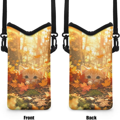Women Men Crossbody Phone Bag Lightweight Neoprene Cellphone Case Waterproof Phone Carry Pouch for iPhone 15/14/ 13 Pro Max, for Samsung S24, S23+, A25, A35, Hummingbird Floral Pattern - Colors B