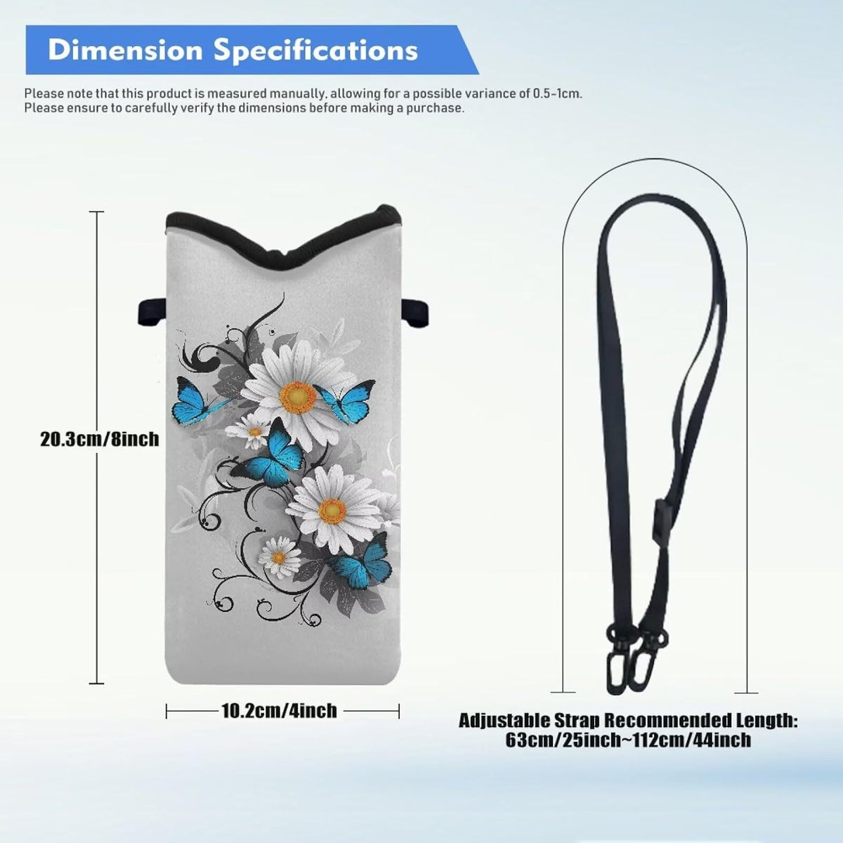 Women Men Crossbody Phone Bag Lightweight Neoprene Cellphone Case Waterproof Phone Carry Pouch for iPhone 15/14/ 13 Pro Max, for Samsung S24, S23+, A25, A35, Hummingbird Floral Pattern - Colors B