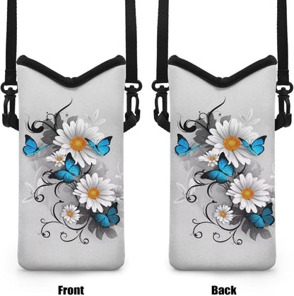 Women Men Crossbody Phone Bag Lightweight Neoprene Cellphone Case Waterproof Phone Carry Pouch for iPhone 15/14/ 13 Pro Max, for Samsung S24, S23+, A25, A35, Hummingbird Floral Pattern - Colors B