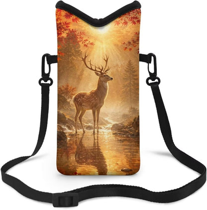 Women Men Crossbody Phone Bag Lightweight Neoprene Cellphone Case Waterproof Phone Carry Pouch for iPhone 15/14/ 13 Pro Max, for Samsung S24, S23+, A25, A35, Hummingbird Floral Pattern - Colors B