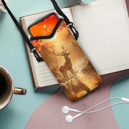 Women Men Crossbody Phone Bag Lightweight Neoprene Cellphone Case Waterproof Phone Carry Pouch for iPhone 15/14/ 13 Pro Max, for Samsung S24, S23+, A25, A35, Hummingbird Floral Pattern - Colors B