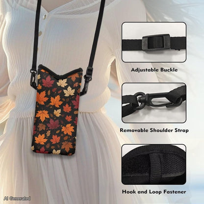 Women Men Crossbody Phone Bag Lightweight Neoprene Cellphone Case Waterproof Phone Carry Pouch for iPhone 15/14/ 13 Pro Max, for Samsung S24, S23+, A25, A35, Hummingbird Floral Pattern - Colors B