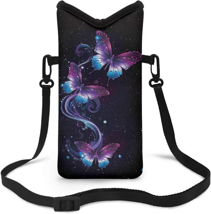 Women Men Crossbody Phone Bag Lightweight Neoprene Cellphone Case Waterproof Phone Carry Pouch for iPhone 15/14/ 13 Pro Max, for Samsung S24, S23+, A25, A35, Hummingbird Floral Pattern - Colors B