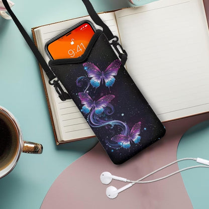 Women Men Crossbody Phone Bag Lightweight Neoprene Cellphone Case Waterproof Phone Carry Pouch for iPhone 15/14/ 13 Pro Max, for Samsung S24, S23+, A25, A35, Hummingbird Floral Pattern - Colors B