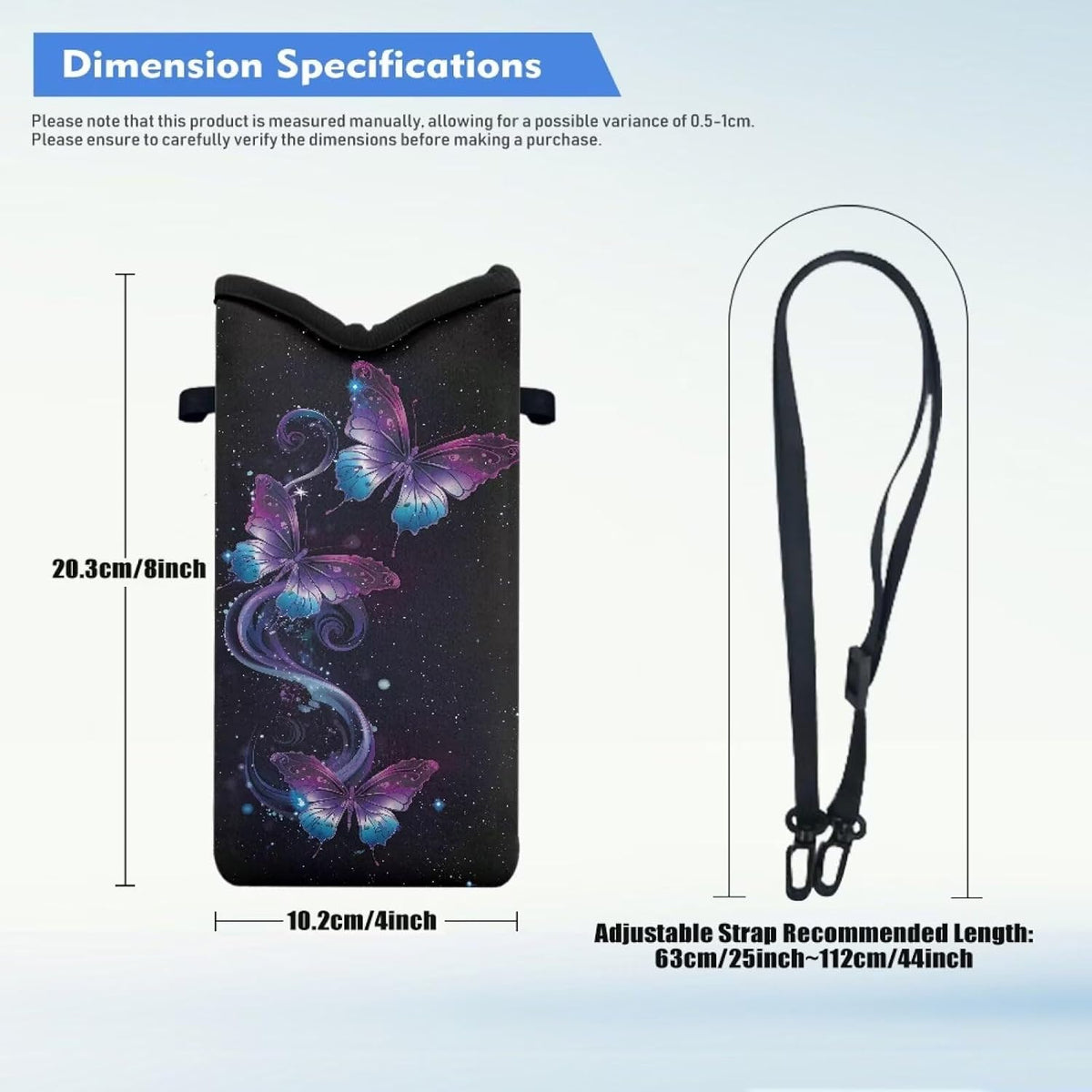 Women Men Crossbody Phone Bag Lightweight Neoprene Cellphone Case Waterproof Phone Carry Pouch for iPhone 15/14/ 13 Pro Max, for Samsung S24, S23+, A25, A35, Hummingbird Floral Pattern - Colors B