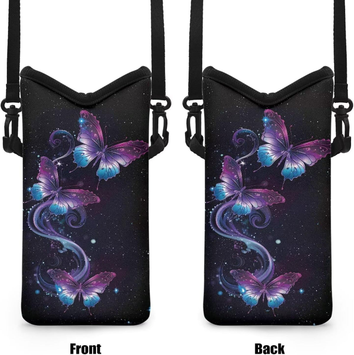 Women Men Crossbody Phone Bag Lightweight Neoprene Cellphone Case Waterproof Phone Carry Pouch for iPhone 15/14/ 13 Pro Max, for Samsung S24, S23+, A25, A35, Hummingbird Floral Pattern - Colors B