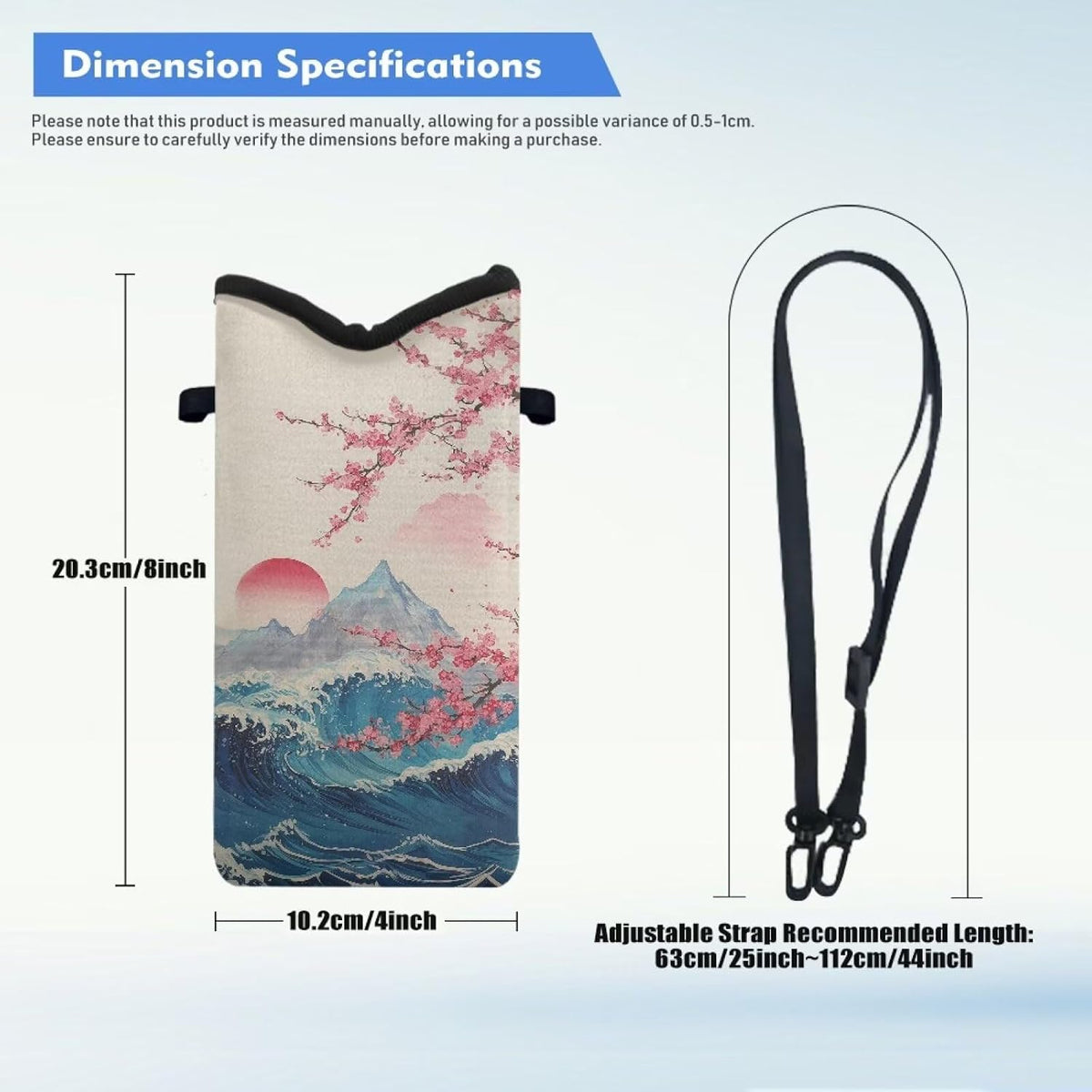 Women Men Crossbody Phone Bag Lightweight Neoprene Cellphone Case Waterproof Phone Carry Pouch for iPhone 15/14/ 13 Pro Max, for Samsung S24, S23+, A25, A35, Hummingbird Floral Pattern - Colors B
