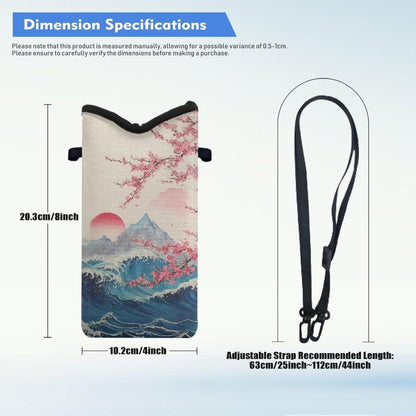 Women Men Crossbody Phone Bag Lightweight Neoprene Cellphone Case Waterproof Phone Carry Pouch for iPhone 15/14/ 13 Pro Max, for Samsung S24, S23+, A25, A35, Hummingbird Floral Pattern - Colors B