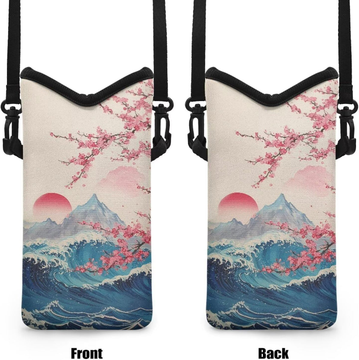Women Men Crossbody Phone Bag Lightweight Neoprene Cellphone Case Waterproof Phone Carry Pouch for iPhone 15/14/ 13 Pro Max, for Samsung S24, S23+, A25, A35, Hummingbird Floral Pattern - Colors B
