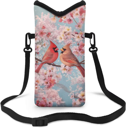 Women Men Crossbody Phone Bag Lightweight Neoprene Cellphone Case Waterproof Phone Carry Pouch for iPhone 15/14/ 13 Pro Max, for Samsung S24, S23+, A25, A35, Hummingbird Floral Pattern - Colors B