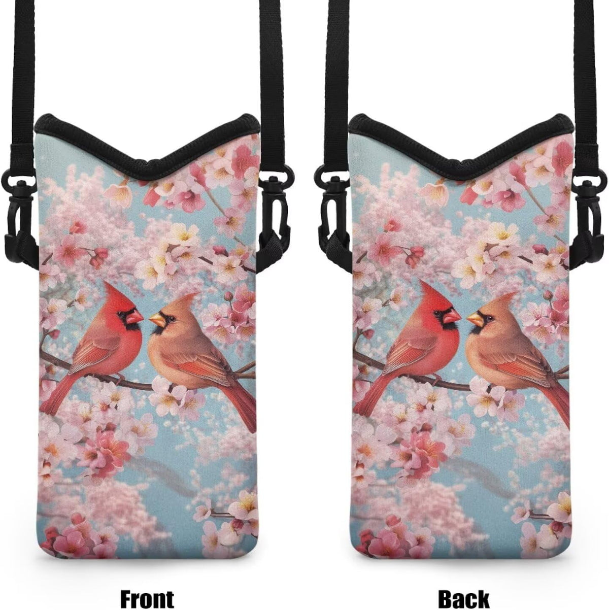 Women Men Crossbody Phone Bag Lightweight Neoprene Cellphone Case Waterproof Phone Carry Pouch for iPhone 15/14/ 13 Pro Max, for Samsung S24, S23+, A25, A35, Hummingbird Floral Pattern - Colors B