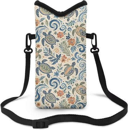 Women Men Crossbody Phone Bag Lightweight Neoprene Cellphone Case Waterproof Phone Carry Pouch for iPhone 15/14/ 13 Pro Max, for Samsung S24, S23+, A25, A35, Hummingbird Floral Pattern - Colors B