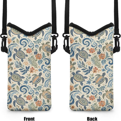 Women Men Crossbody Phone Bag Lightweight Neoprene Cellphone Case Waterproof Phone Carry Pouch for iPhone 15/14/ 13 Pro Max, for Samsung S24, S23+, A25, A35, Hummingbird Floral Pattern - Colors B