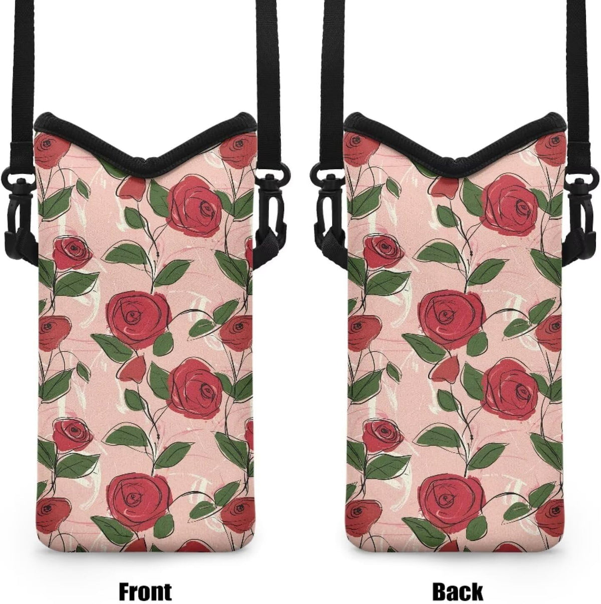 Women Men Crossbody Phone Bag Lightweight Neoprene Cellphone Case Waterproof Phone Carry Pouch for iPhone 15/14/ 13 Pro Max, for Samsung S24, S23+, A25, A35, Hummingbird Floral Pattern - Colors B