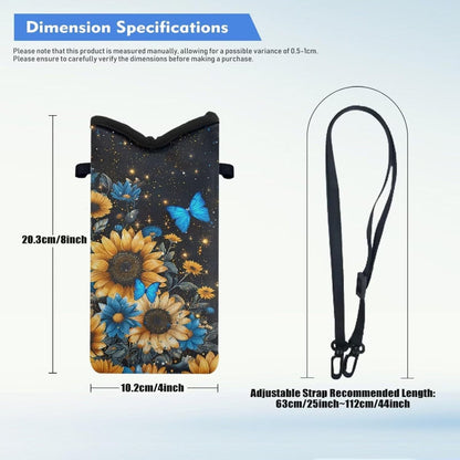 Women Men Crossbody Phone Bag Lightweight Neoprene Cellphone Case Waterproof Phone Carry Pouch for iPhone 15/14/ 13 Pro Max, for Samsung S24, S23+, A25, A35, Hummingbird Floral Pattern - Colors B