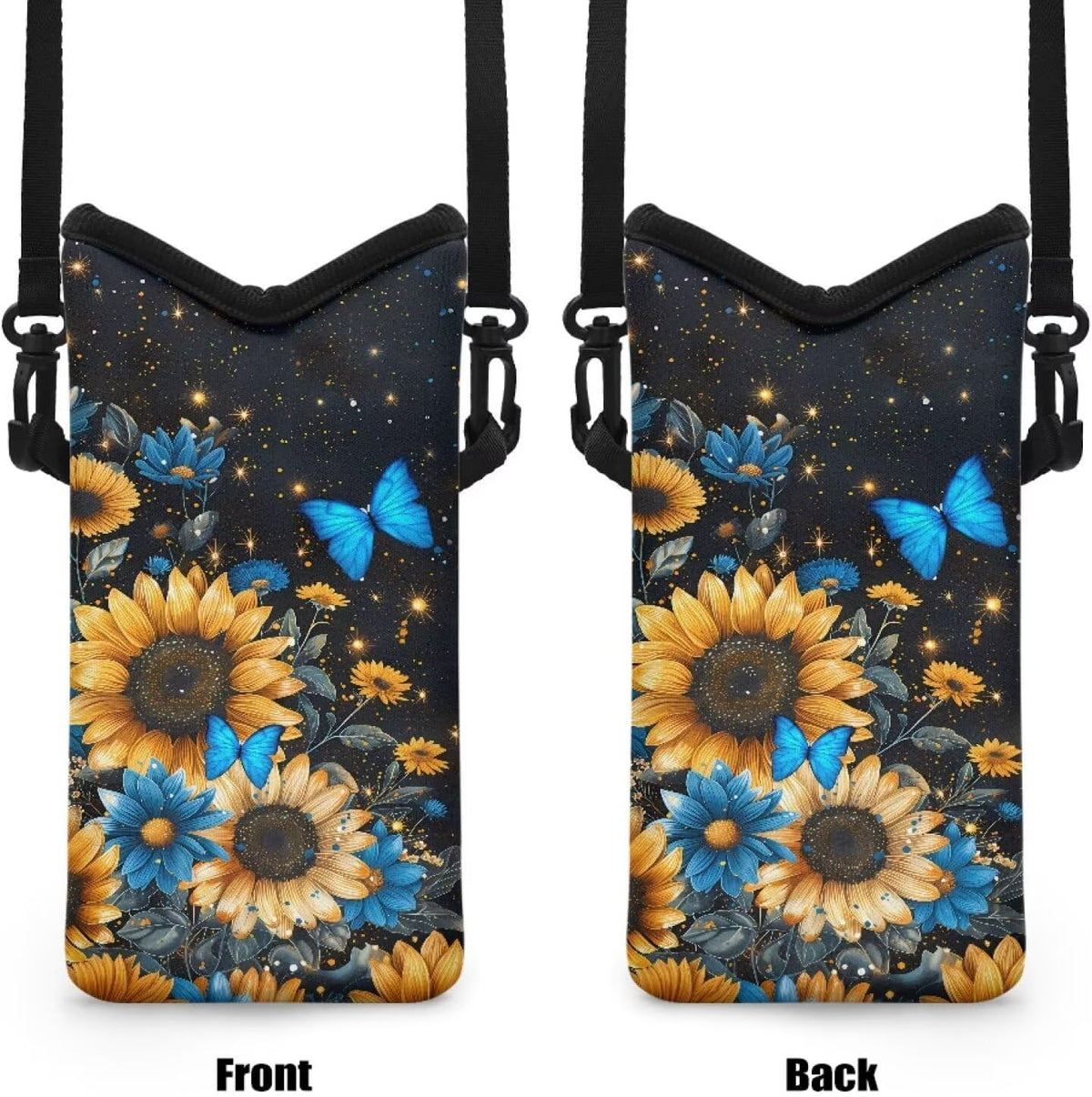 Women Men Crossbody Phone Bag Lightweight Neoprene Cellphone Case Waterproof Phone Carry Pouch for iPhone 15/14/ 13 Pro Max, for Samsung S24, S23+, A25, A35, Hummingbird Floral Pattern - Colors B