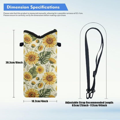 Women Men Crossbody Phone Bag Lightweight Neoprene Cellphone Case Waterproof Phone Carry Pouch for iPhone 15/14/ 13 Pro Max, for Samsung S24, S23+, A25, A35, Hummingbird Floral Pattern - Colors B