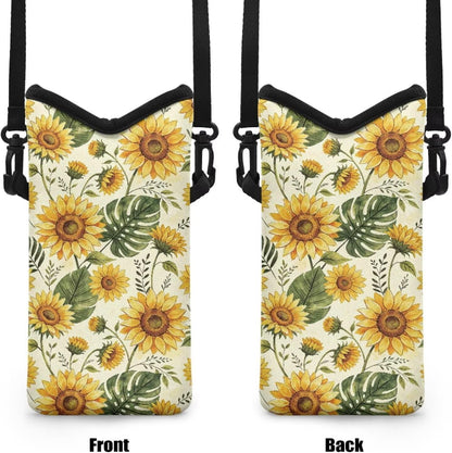 Women Men Crossbody Phone Bag Lightweight Neoprene Cellphone Case Waterproof Phone Carry Pouch for iPhone 15/14/ 13 Pro Max, for Samsung S24, S23+, A25, A35, Hummingbird Floral Pattern - Colors B