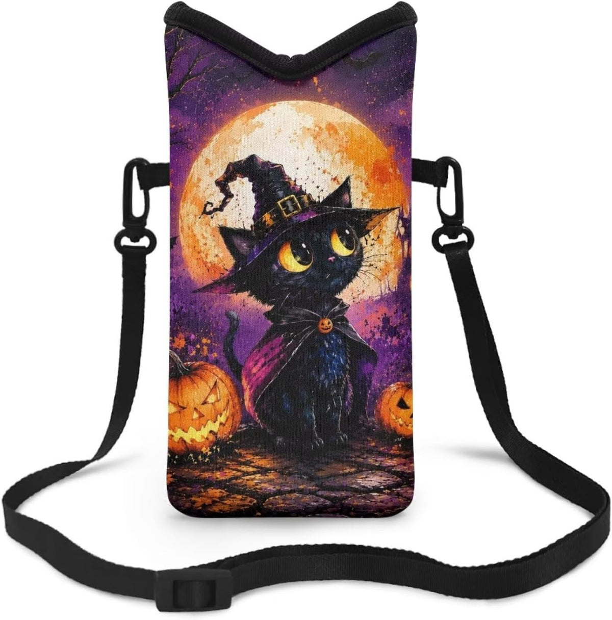 Women Men Crossbody Phone Bag Lightweight Neoprene Cellphone Case Waterproof Phone Carry Pouch for iPhone 15/14/ 13 Pro Max, for Samsung S24, S23+, A25, A35, Hummingbird Floral Pattern - Colors B