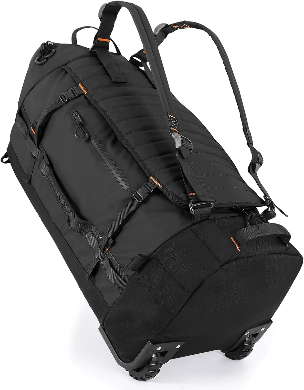 Rolling Duffle Bag with Wheels,86L 30”Carry on Luggage with Wheels,Folding Travel Bag,Duffle Backpack with Separate Shoe Compartment (Dark Blue)