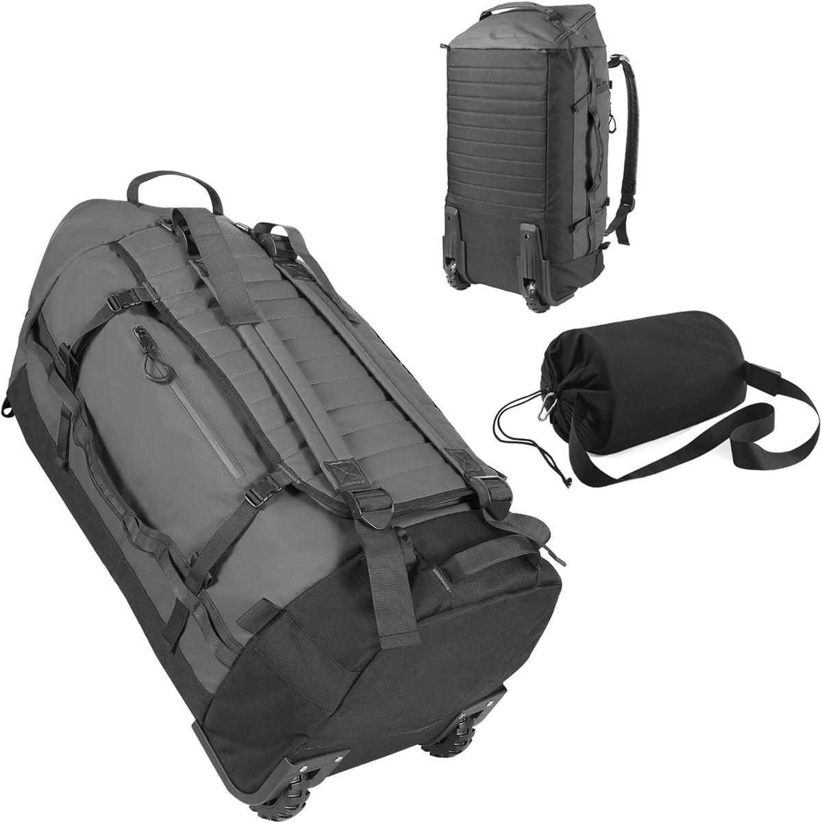 Rolling Duffle Bag with Wheels,86L 30”Carry on Luggage with Wheels,Folding Travel Bag,Duffle Backpack with Separate Shoe Compartment (Dark Blue)