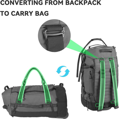 Rolling Duffle Bag with Wheels,86L 30”Carry on Luggage with Wheels,Folding Travel Bag,Duffle Backpack with Separate Shoe Compartment (Dark Blue)