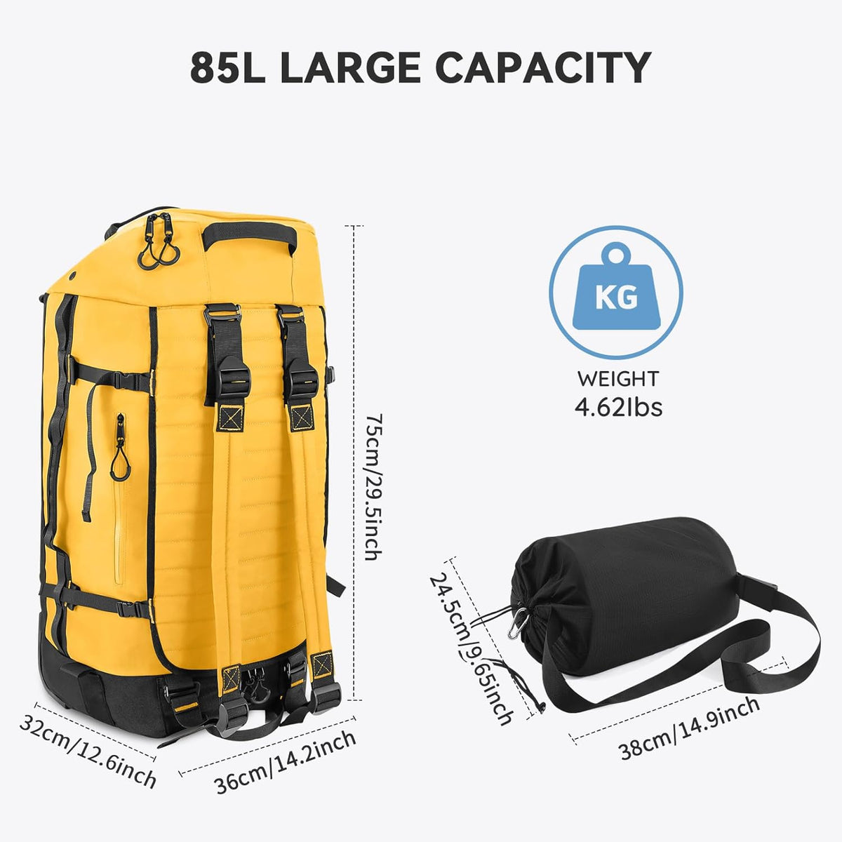 Rolling Duffle Bag with Wheels,86L 30”Carry on Luggage with Wheels,Folding Travel Bag,Duffle Backpack with Separate Shoe Compartment (Dark Blue)