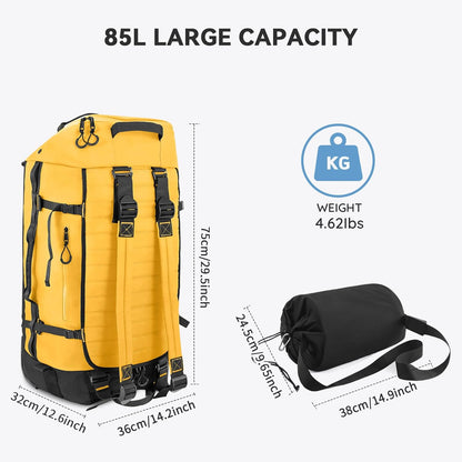 Rolling Duffle Bag with Wheels,86L 30”Carry on Luggage with Wheels,Folding Travel Bag,Duffle Backpack with Separate Shoe Compartment (Dark Blue)